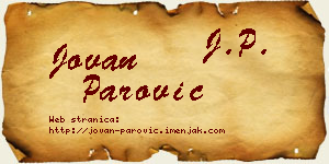 Jovan Parović vizit kartica